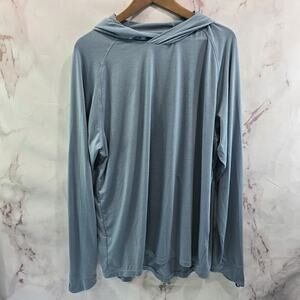 Free Fly Shirt Mens XL Sun Hoodie Blue Pullover Hooded Lightweight